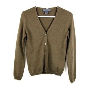 Lulu Bravo 100% Merino Wool Green Cardigan Sz. S
